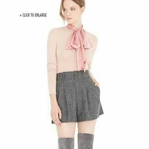 alice olivia pleated wool short