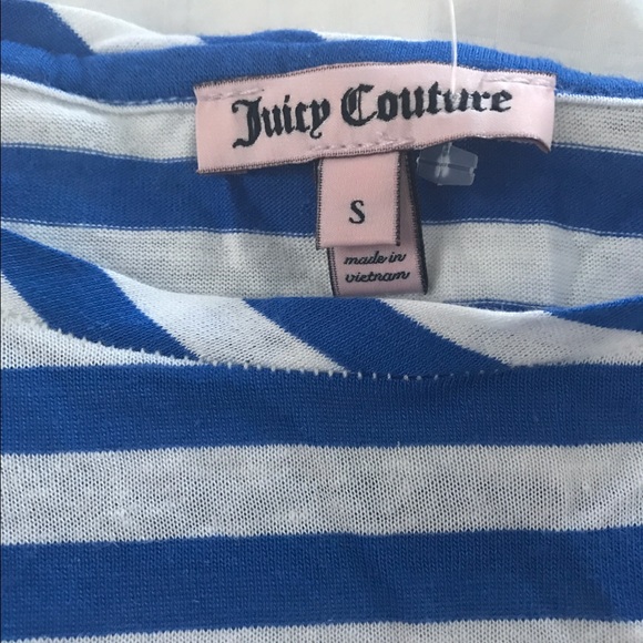 Juicy Couture Blue and White Stripe Tee - Picture 3 of 6
