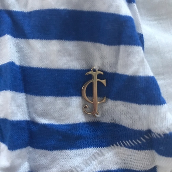 Juicy Couture Blue and White Stripe Tee - Picture 4 of 6
