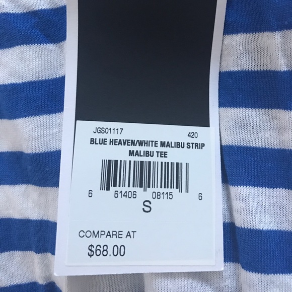Juicy Couture Blue and White Stripe Tee - Picture 6 of 6