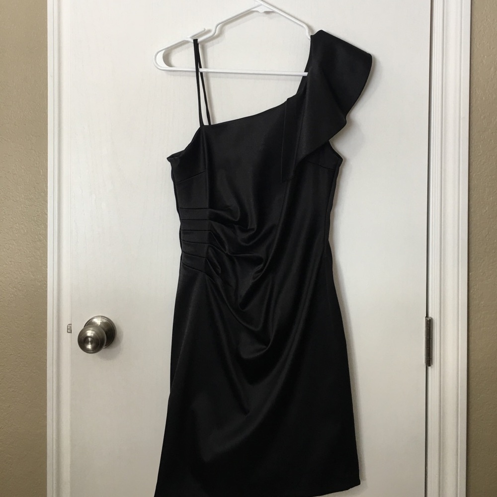 Black one shoulder dress