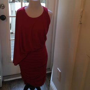BCBG MaxAzria Red, One Shoulder "Venus" Dress