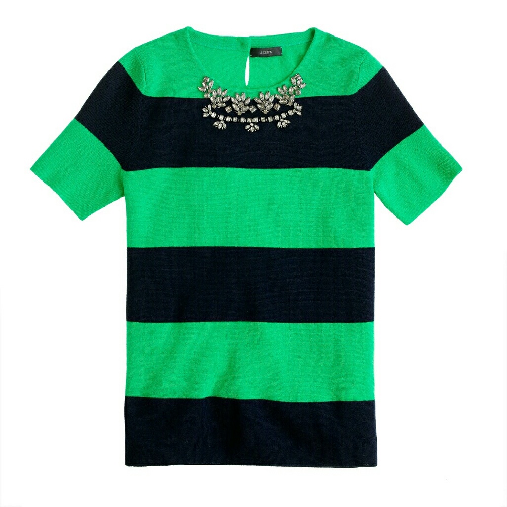 J. Crew merino crystal necklace sweater