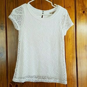 Banana Republic Eyelet White Tee