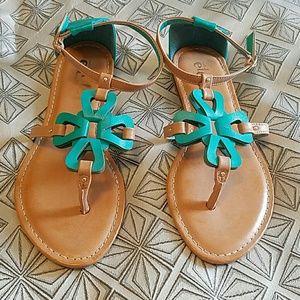 Price Drop! Cute teal strappy sandals