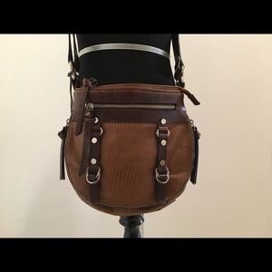 Tano brown leather cross body bag