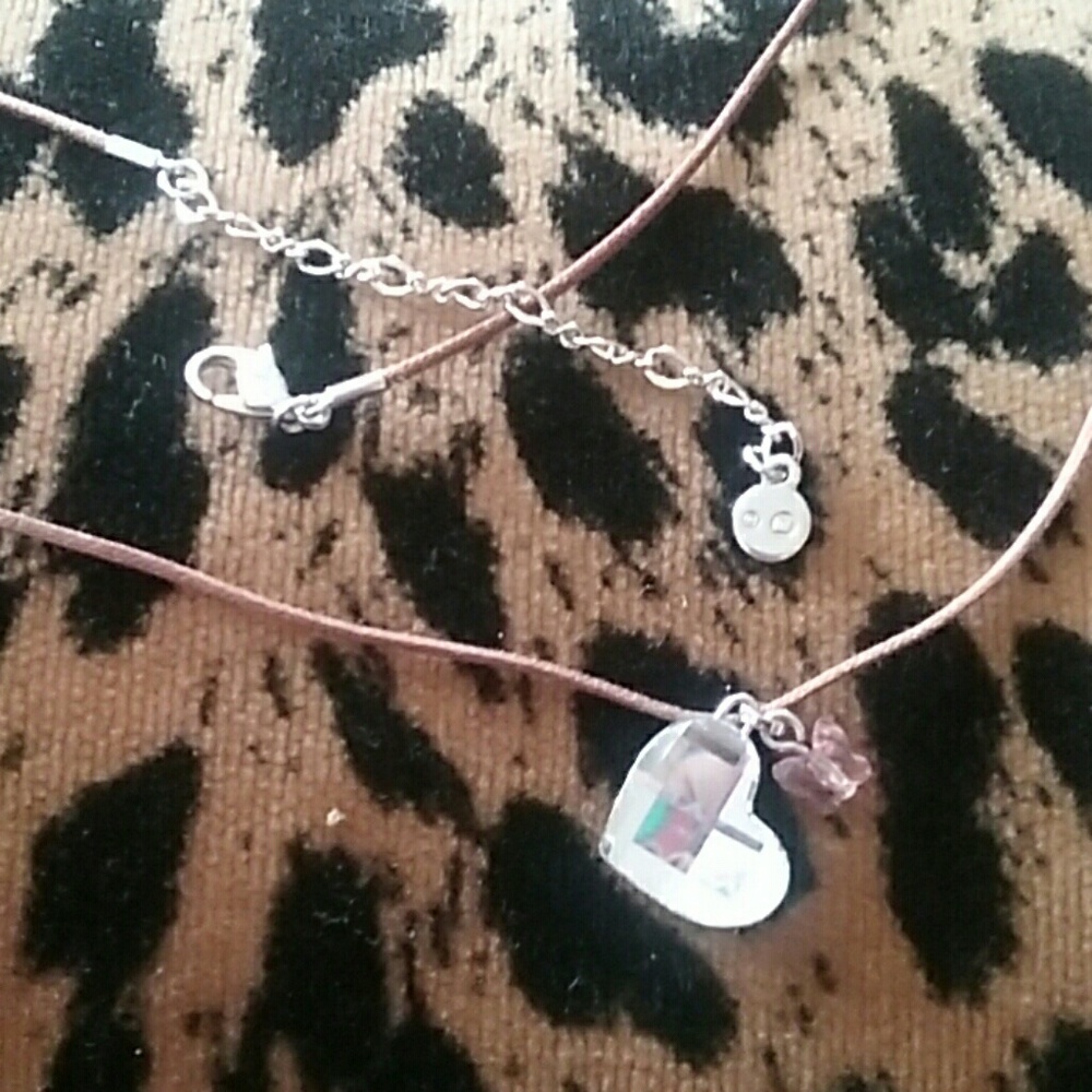 New Swarovski Heart & Tiny Butterfly Necklace