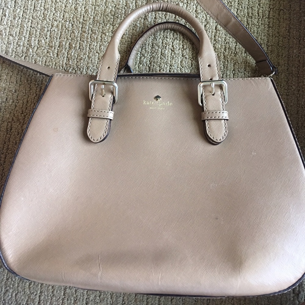Large Taupe Leather Kate Spade Bag