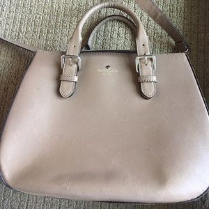 Large Taupe Leather Kate Spade Bag