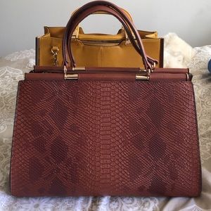 Snake print brown purse