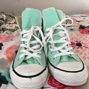 Mint Green High Top Converse