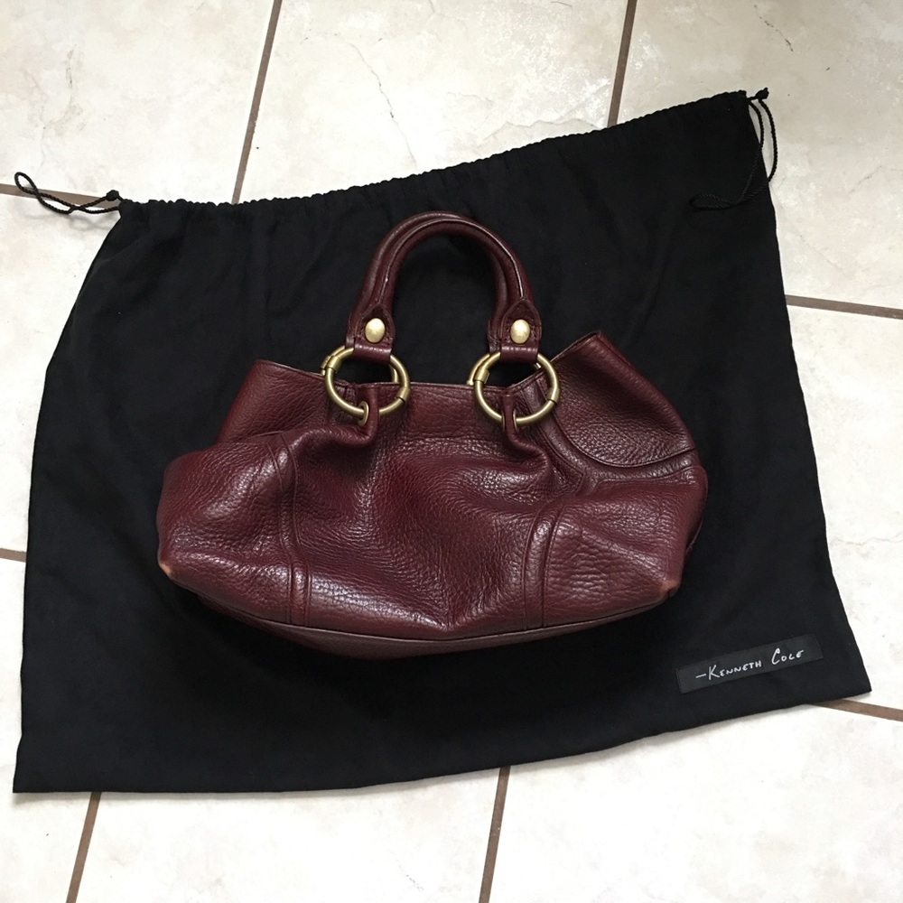 Kenneth Cole Burgundy Leather Handbag