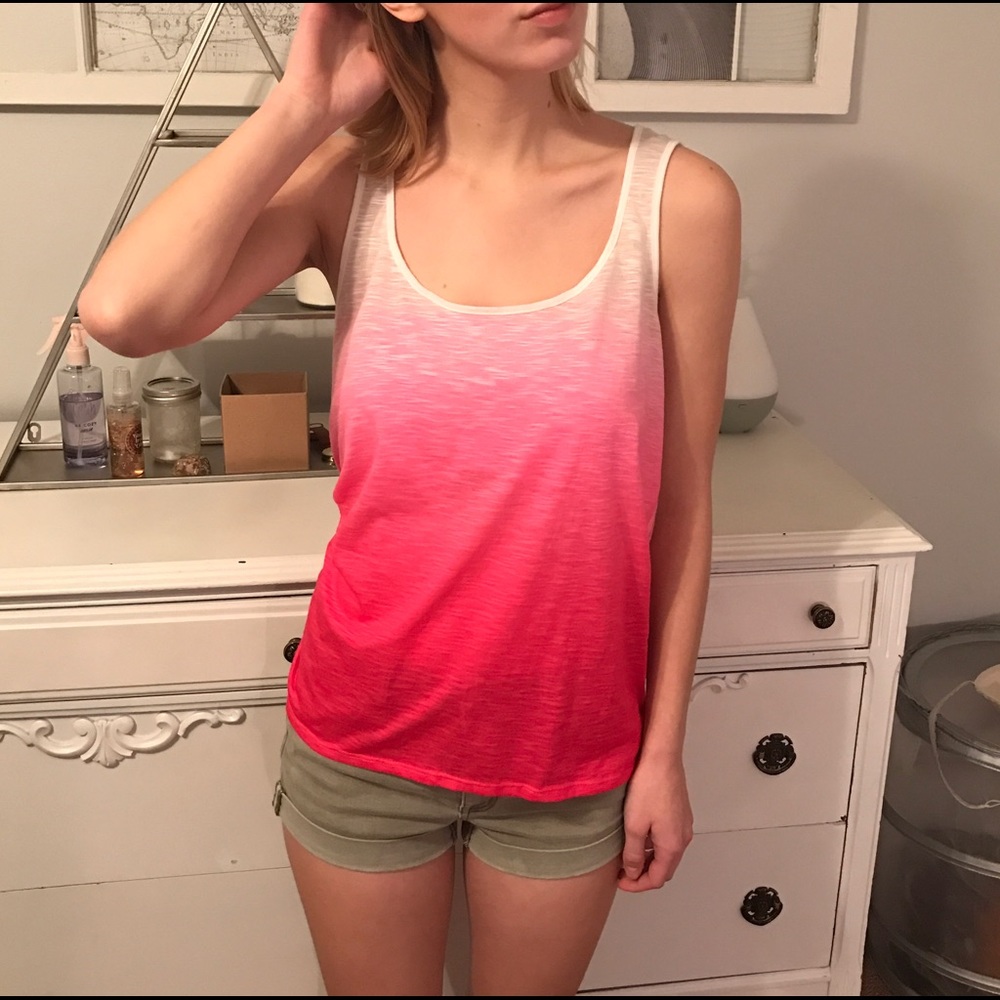 Ombre Pink and White Tank Top