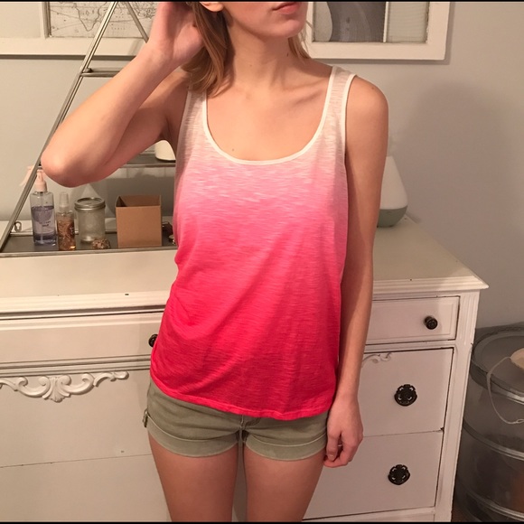 Ombre Pink and White Tank Top - Picture 1 of 4