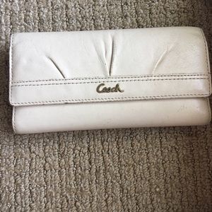 Cream Leather Coach Wallet