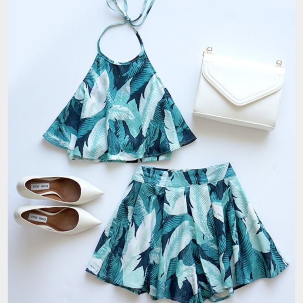 Leaf print 2 piece set from Lulus.com