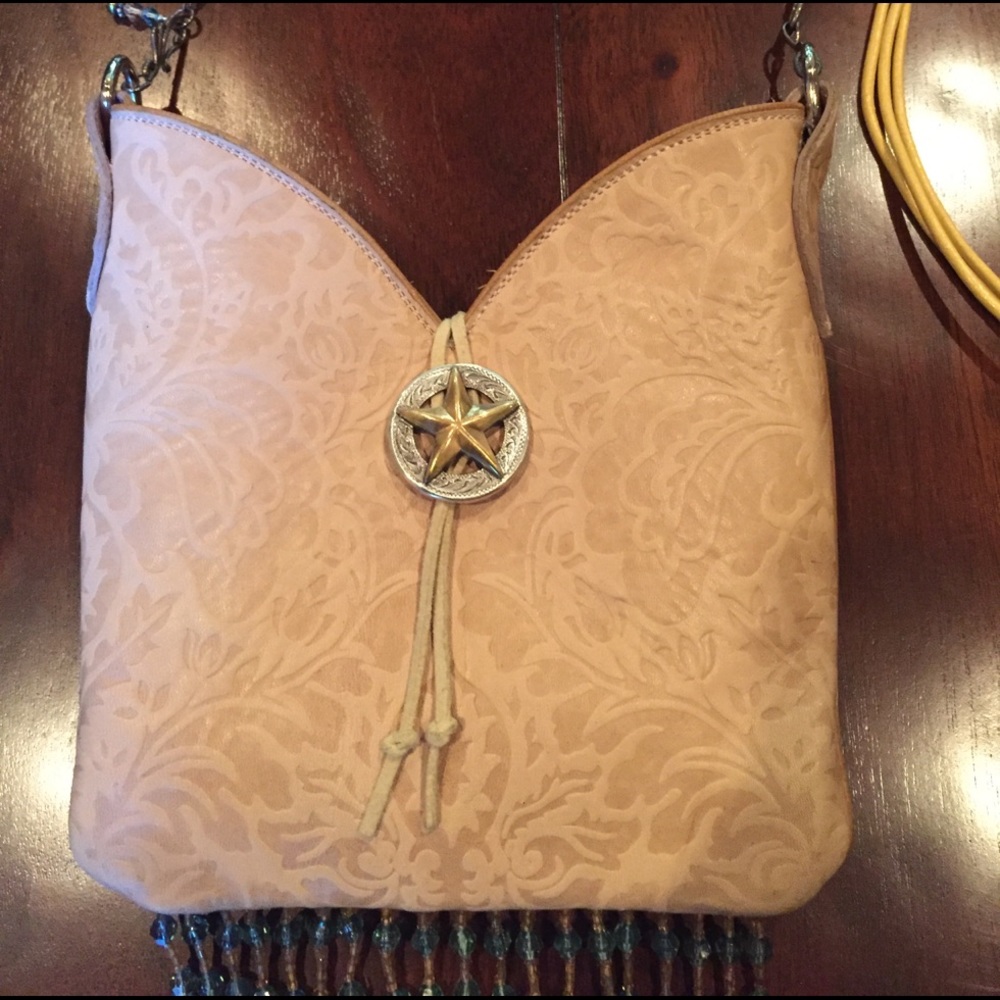 Embossed leather western purse