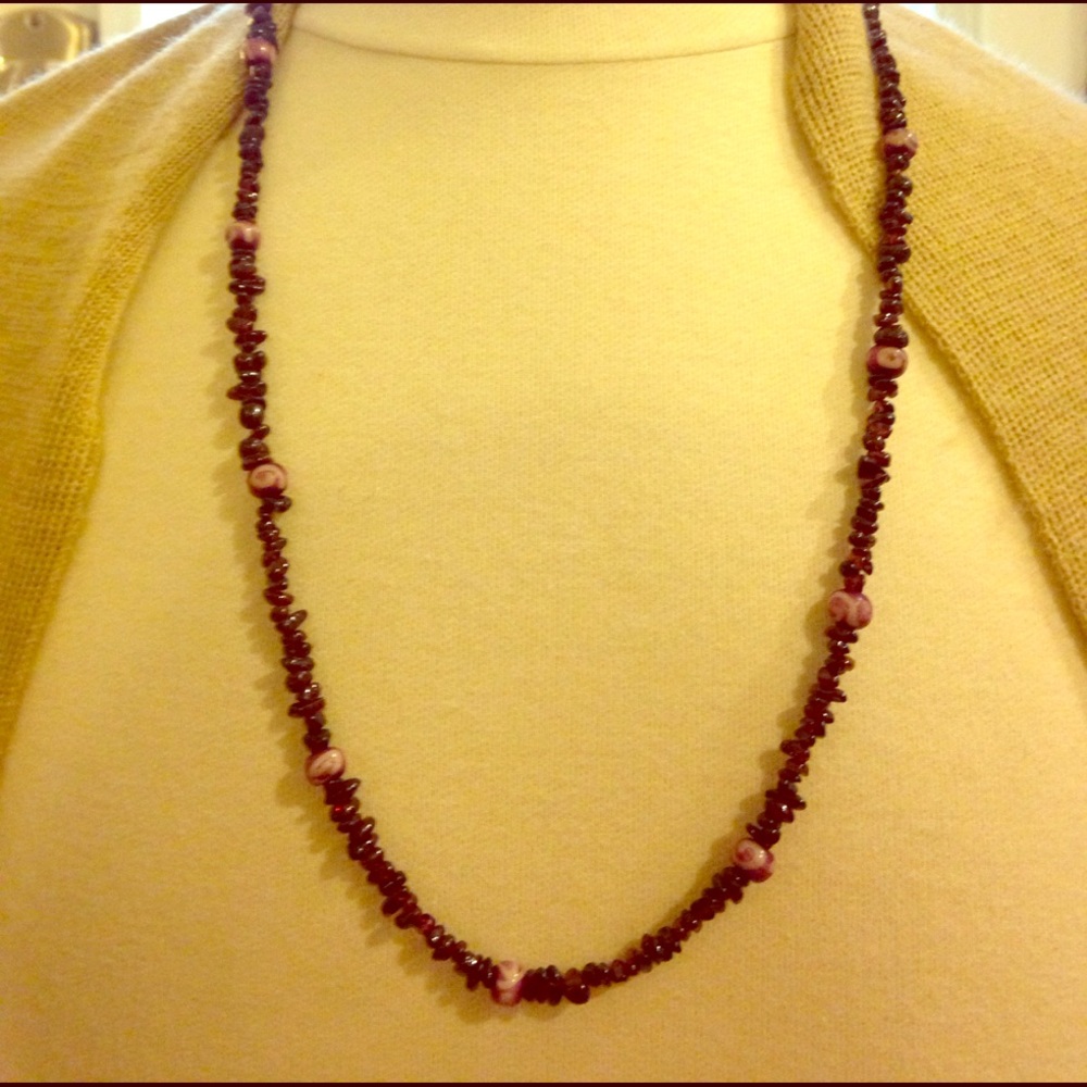 Garnet stone necklace