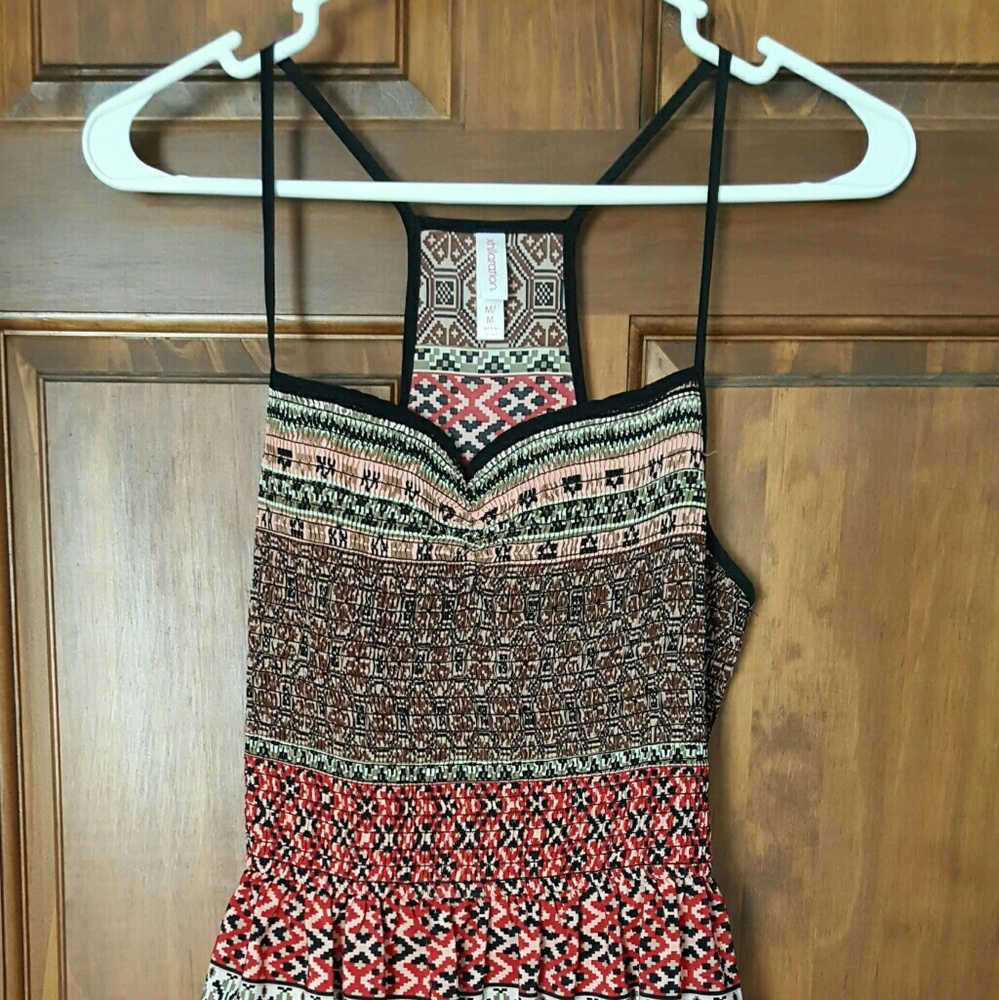 Short Patterned Razorback Dress