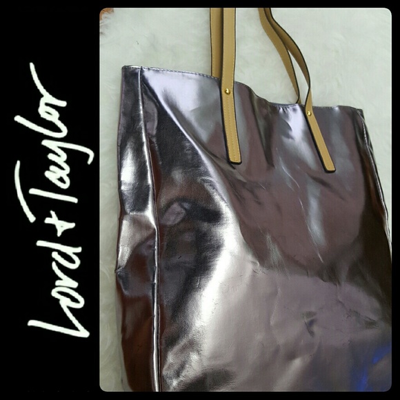 Lord & Taylor Handbags - Lord & Taylor Leather Trim Tote