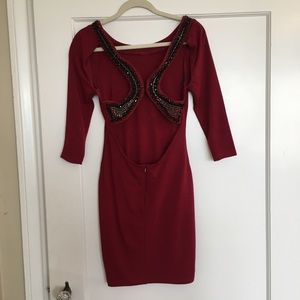 Gorgeous burgundy party dress