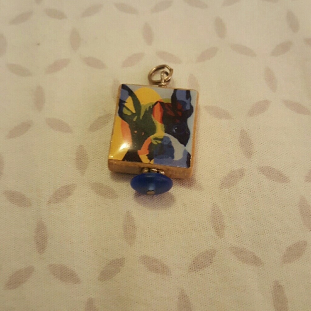 Boston Terrier scabble tile charm