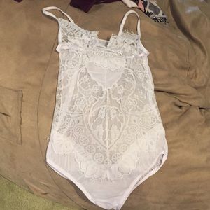 White Lace Lingerie Bodysuit