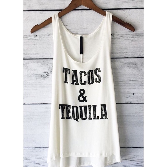 🆕 Tacos and Tequilas Graphic Tank Top S M L - Picture 2 of 2