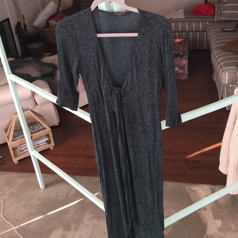 Green and black button down dress or thin cardigan
