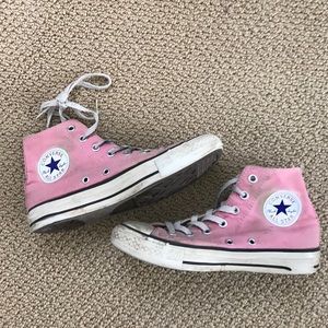 Pink high top converse