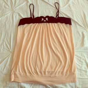 Pink & Black Spaghetti Strap Top - Large