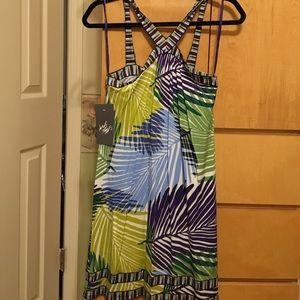 Never worn with tags BCBG leaf print dress