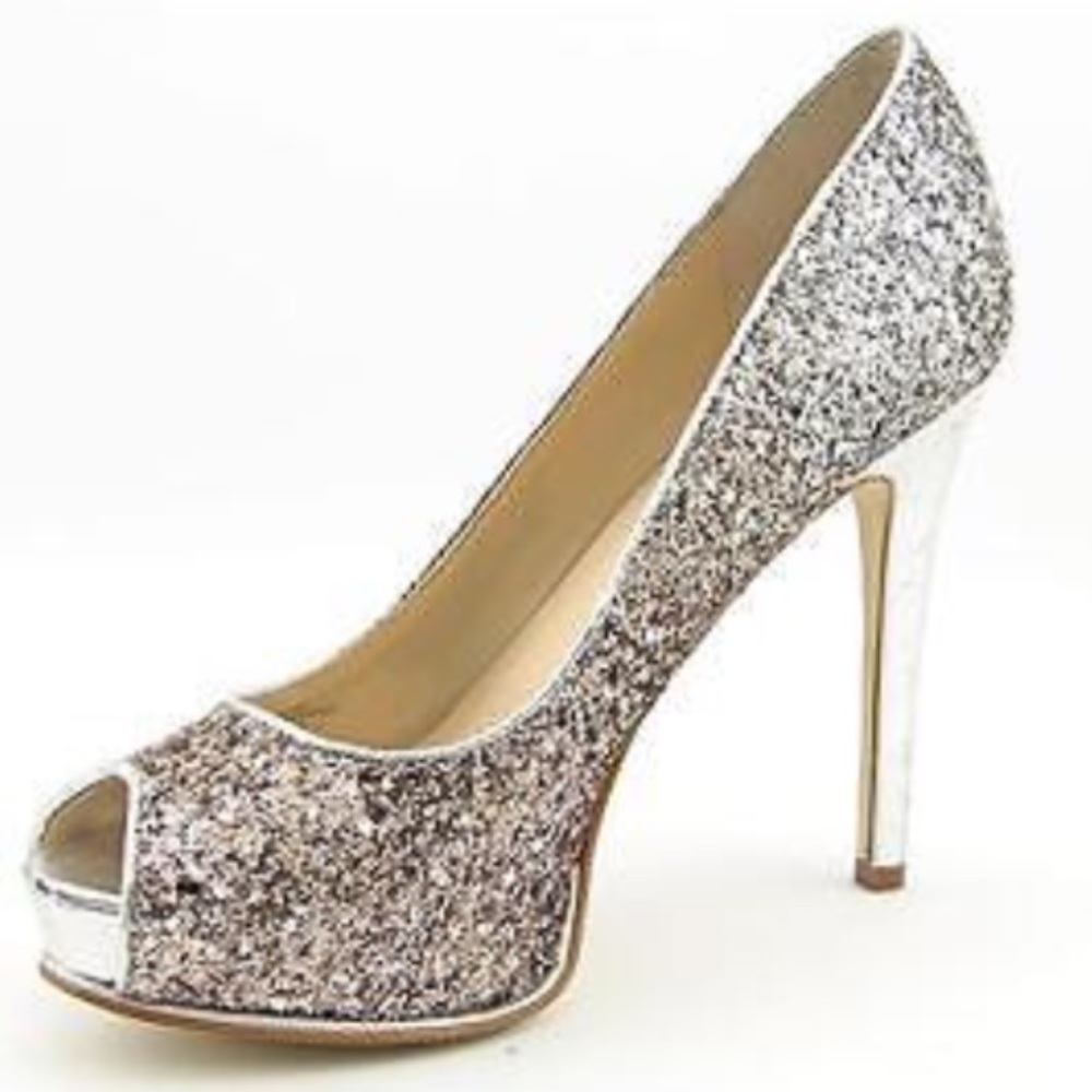 Guess  Women Open Toe Silver Platform Heel