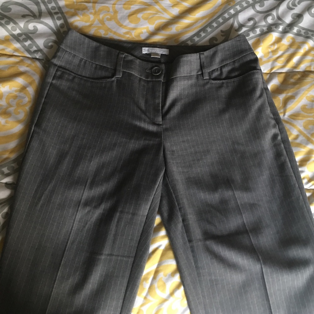 Gray pinstripe dress pants