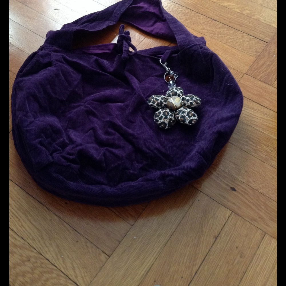Purple bag with cheetah flower