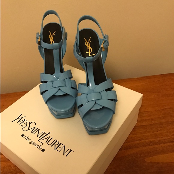 YSL Tribute Rare Patent Leather Blue Ceil Color - Picture 2 of 6