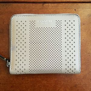 Coach perforated zip wallet