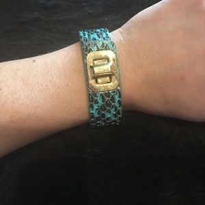 Juicy Couture turquoise python leather bracelet