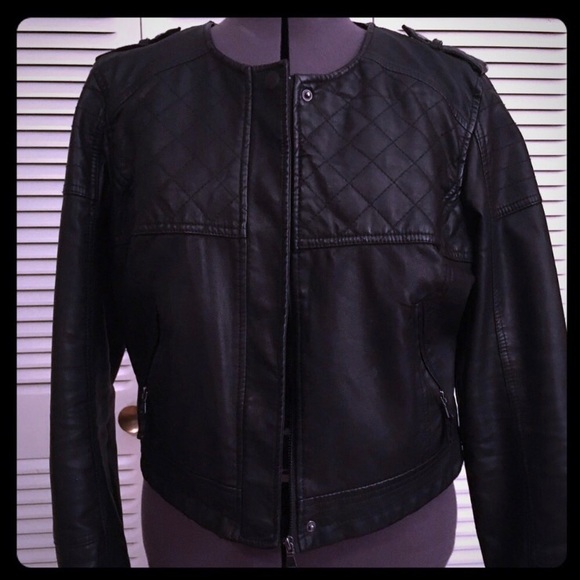 Black Vegan Leather Jacket - Picture 1 of 1