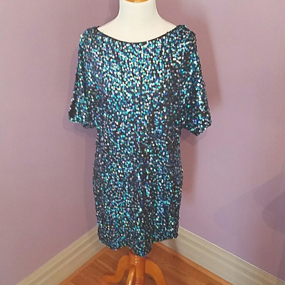 Aidan Sequined Cocktail Dress Sz 2