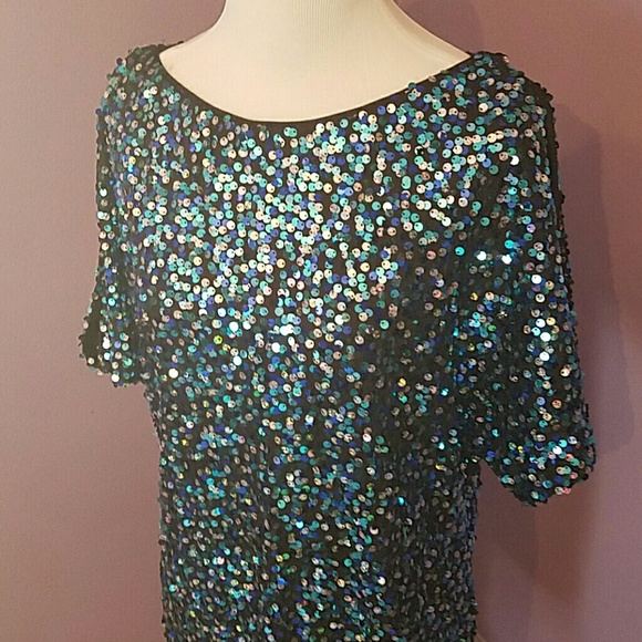 Aidan Sequined Cocktail Dress Sz 2 - Picture 2 of 6
