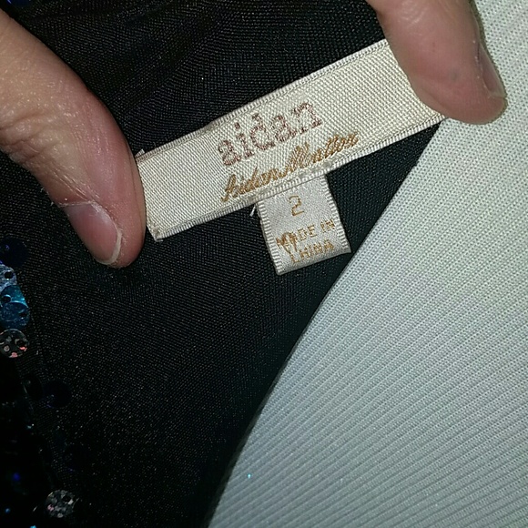 Aidan Sequined Cocktail Dress Sz 2 - Picture 6 of 6