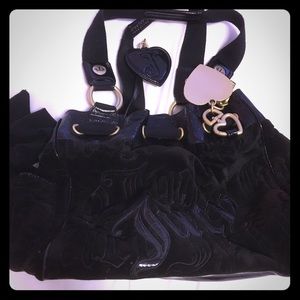 Black Velour Juicy Hand Bag