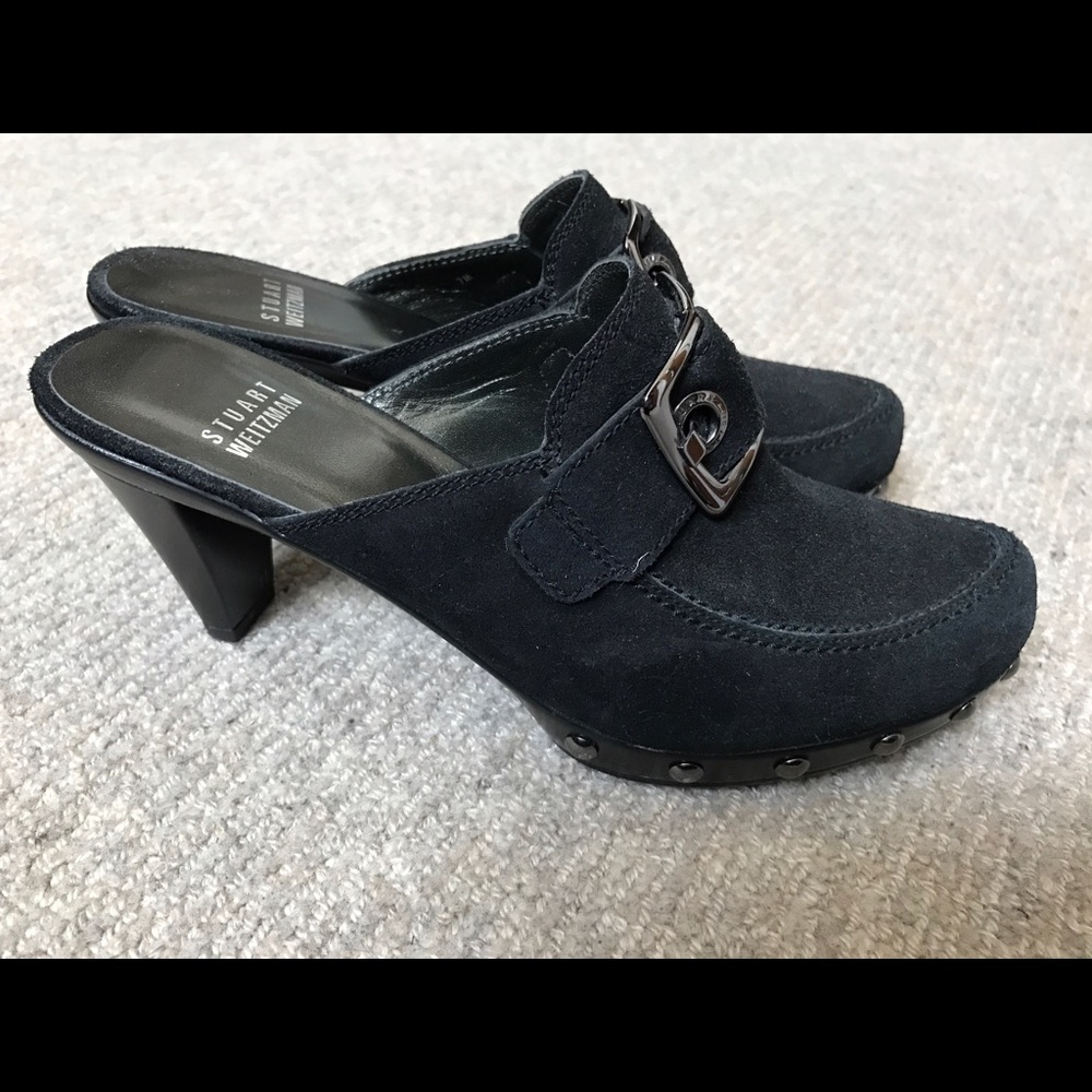 Stuart Weitzman Studded Mule Clog Heels