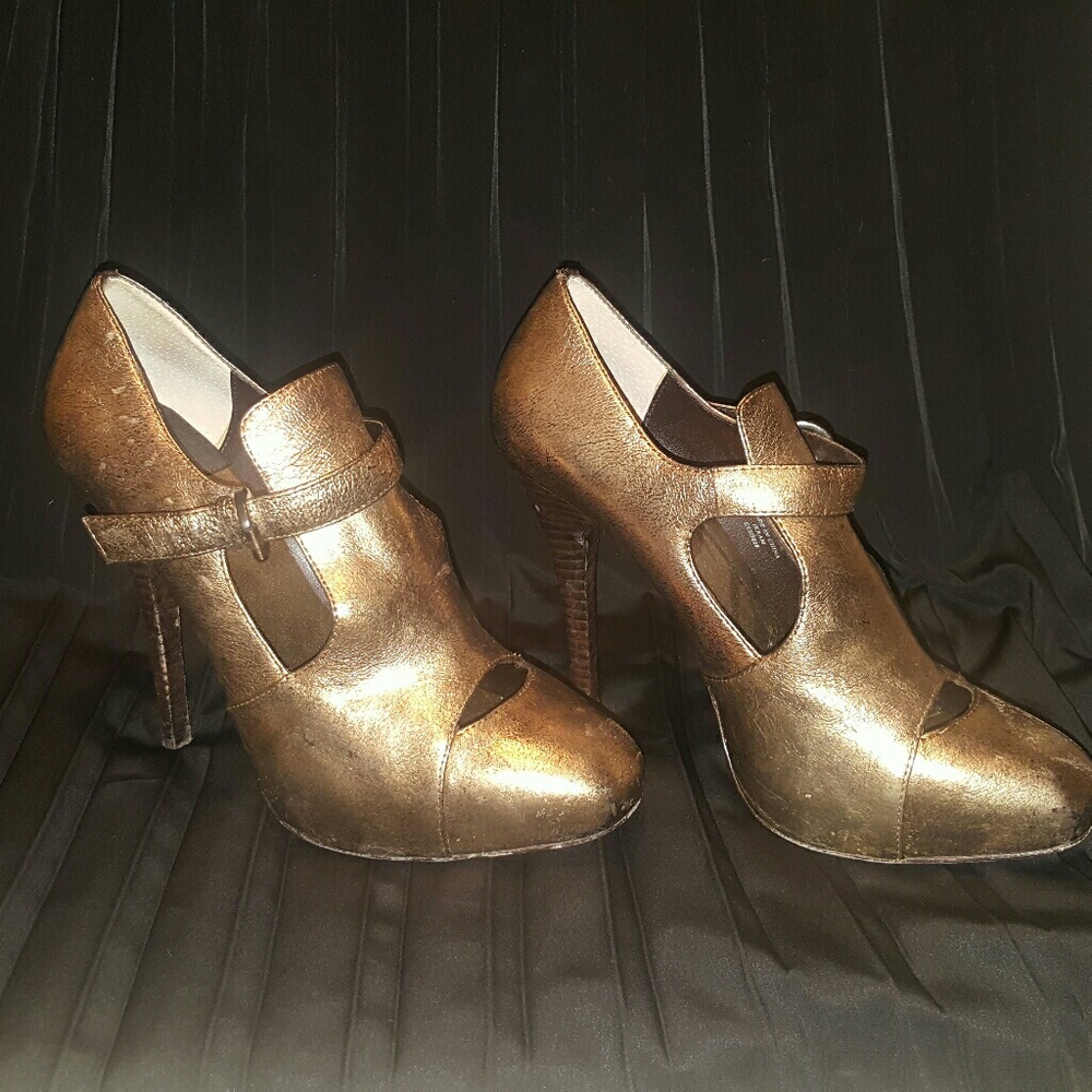 Bronze Metallic Heels