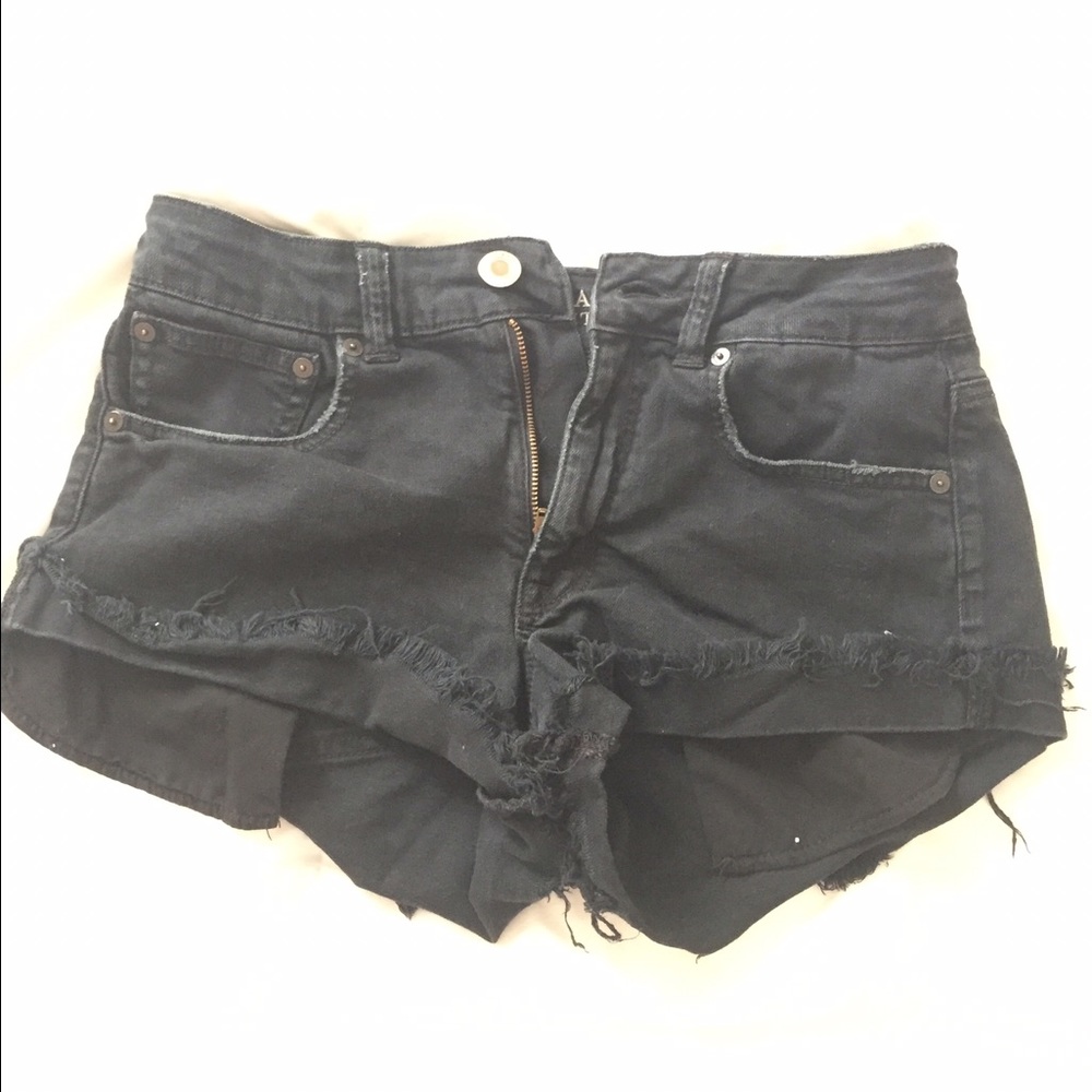 Black hi-rise (high rise) shorts