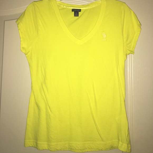 Yellow USPA V neck shirt - Picture 1 of 1