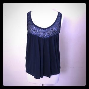 Aeropostale navy blue tank top sequin racerback