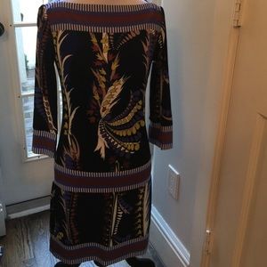 Ali Ro Printed Border Shift Jersey Dress in SZ 0