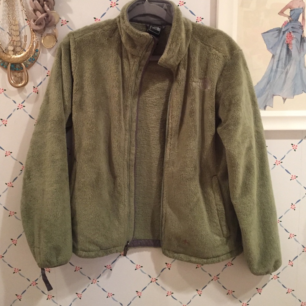 Olive green soft north face jacket